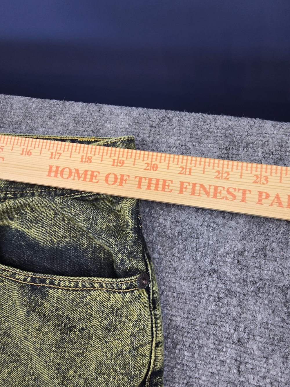 Black Smith Jeans Mens 40x32 Yellow Acid Wash Slim Straight Denim Jeans Vintage - Picture 4 of 7